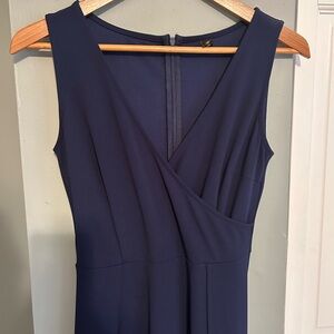 Deep Blue V-Neck Maxi Dress